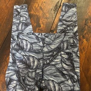 Lululemon Athletica Leaf Print Leggings - Black and Gray